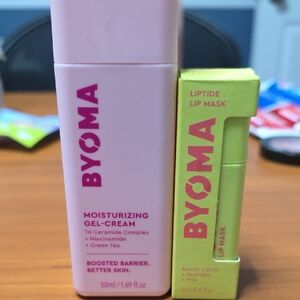 BYOMA Pink Moisturizing Gel-Cream and Green Lip Mask Set